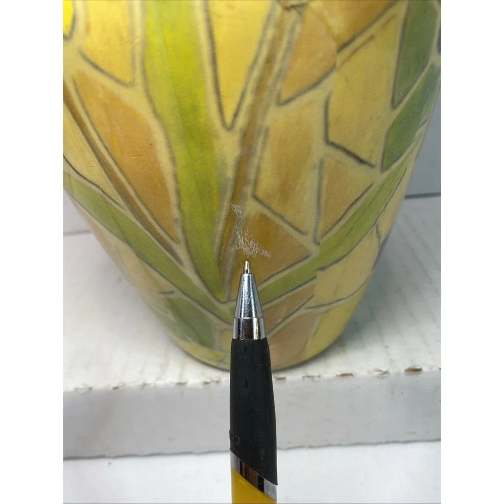Vintage Mosaic Tulip Vase likely crafted in the‎ 1960s using pottery techniques